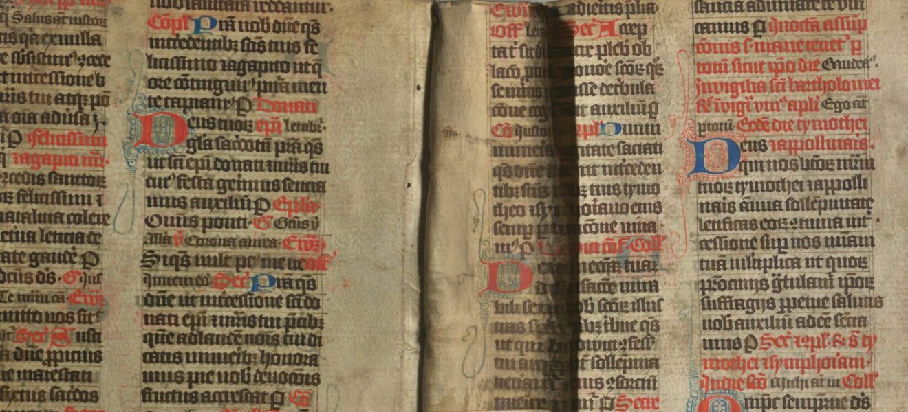 Dictionarium historicum, ac poeticum - Einband aus spät-mittelalterlicher Pergamentmakulatur