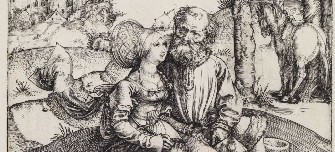 Das ungleiche Paar (Der Liebesantrag) - Kupferstich von Albrecht Dürer (um 1495)