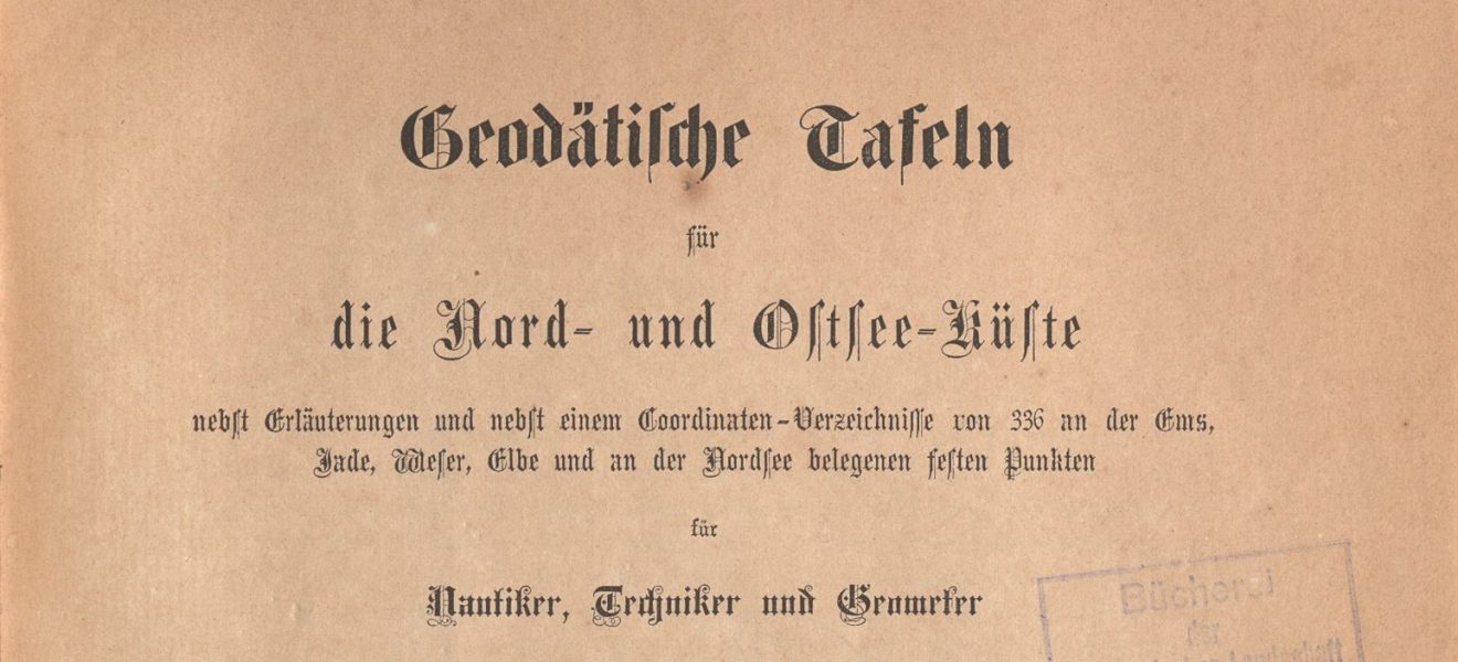 Arend Emanuel Taaks: Geodätische Tafeln für die Nord- und Ostsee-Küste - Titelblatt