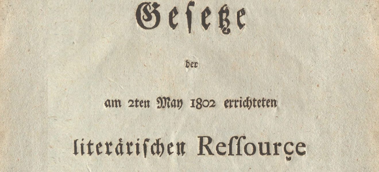 Gesetze der am 2. Mai 1802 errichteten literarischen Ressource in Aurich - Titelblatt